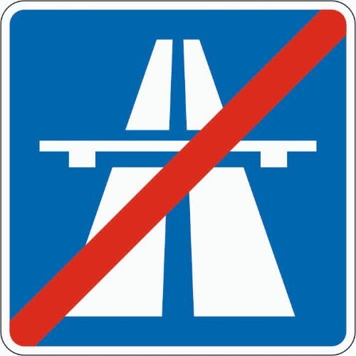 Richtzeichen Verkehrszeichen 330-2 Ende d. Autobahn 600x600mm, Alu 2mm, RA2 12359767