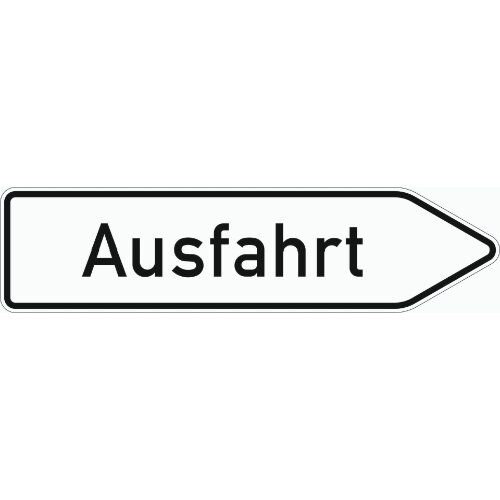  Richtzeichen Verkehrszeichen 333-1-20 Ausfahrt v. anderen Straßen außerh. d. Autobahn in weiß, rechtsw., 500x2000mm, Alu 3mm, RA3 12359328