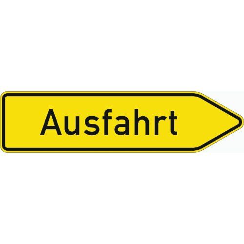  Richtzeichen Verkehrszeichen 333-1 Ausfahrt v. anderen Straßen außerh. d. Autobahn in gelb, rechtsw., 500x2000mm, Alu 2mm, RA2 12359914