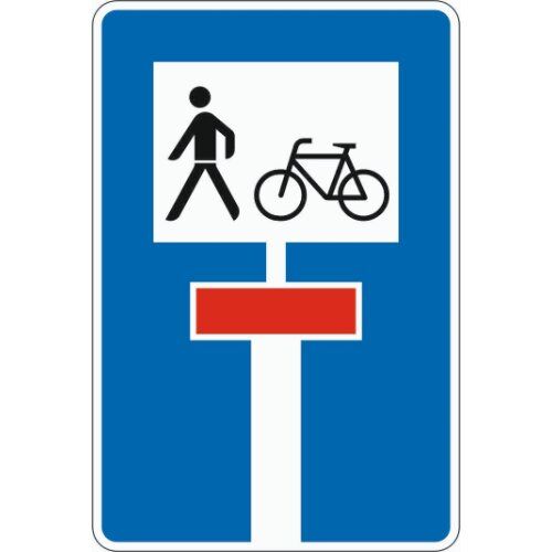  Verkehrsschilder und Straßenschilder ADCO Verkehrszeichen 357-50 Für Radverkehr u. Fußgänger durchlässige Sackgasse 630x420mm, Alu 3mm, RA2 12355867