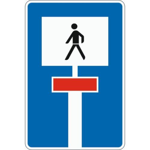  Richtzeichen Verkehrszeichen 357-51 Für Fußgänger durchlässige Sackgasse 630x420mm, Alu 2mm, RA3 12359909