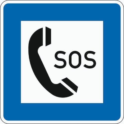  Richtzeichen Verkehrszeichen 365-51 Notrufsäule 600x600mm, Alu 2mm, RA1 12359464