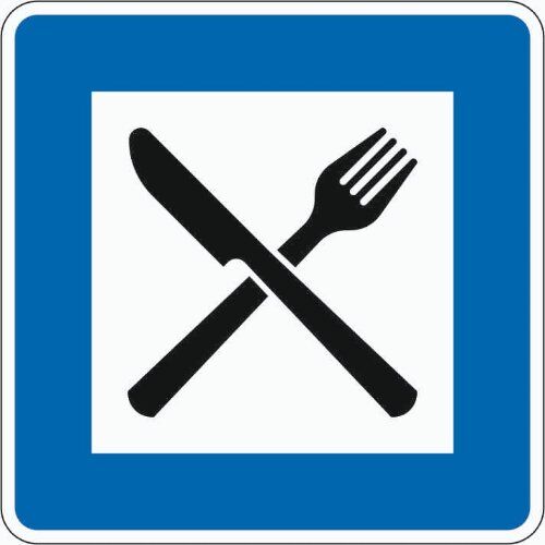  Richtzeichen Verkehrszeichen 365-56 Autobahngasthaus 600x600mm, Alu 3mm, RA2 12359604