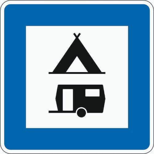  Richtzeichen Verkehrszeichen 365-60 Zelt- u. Wohnwagenplatz 840x840mm, Alu 2mm, RA2 12359310
