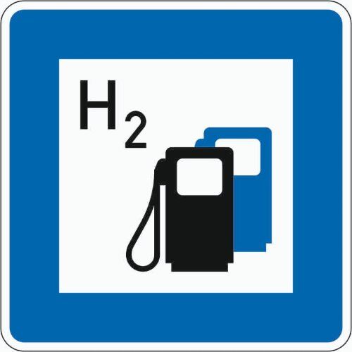  Richtzeichen Verkehrszeichen 365-66 Wasserstofftankstelle 600x600mm, Alu 2mm, RA1 12359451