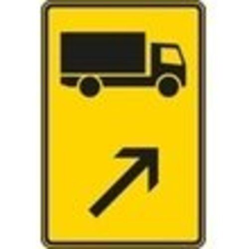  Richtzeichen Verkehrszeichen 422-21 Wegweiser f. Kfz m. einer zul. Gesamtmasse über 3,5t, rechts einordnen 630x420 mm, Alu 3mm, RA2 12358848