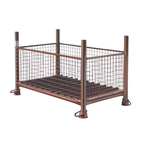 Gitterbox-Paletten müba-Gitterboxpalette, passend für Stapelpalette 1,43x0,87x0,70m, Füllhöhe 50cm, Tragfähigkeit 1500kg, lackiert 12444622