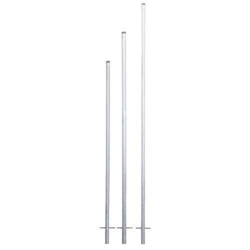  Rohrpfosten und Rohrschellen müba-Rohrpfosten Ø60,3x2 mm mit Kunststoffkappe und Rundeisen-Erdanker, 3,50 m lang, verzinkt 12444583