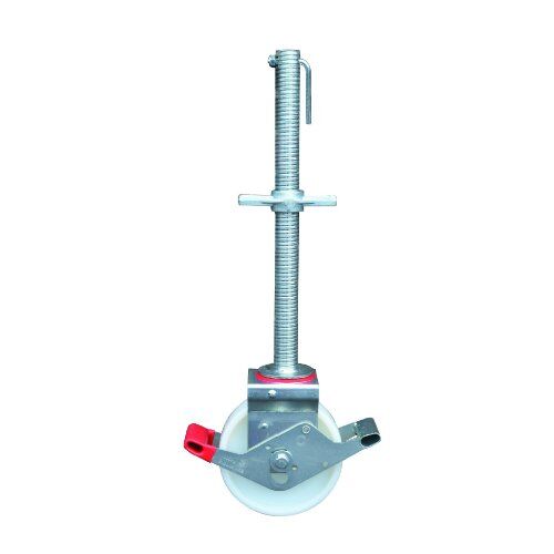  Gerüstzubehör systemfrei Gerüstzubehör systemfrei müba-Rollenfuß Ø200 mm mit Spindel Ø38 mm und Bremse, Verstellbereich 330 mm, Tragfähigkeit 10 kN 12444979