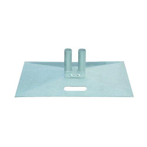  Standelement für Bauzaun müba-Stahlfussplatte, Standfläche 500 x 700 mm, demontiert, inkl. Schrauben und Mutter M12, verzinkt 12444477