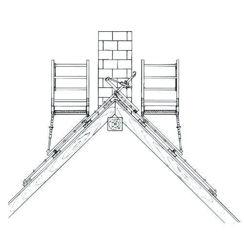  Alu-Dachkamingerüst Alu-Dachkamingerüst müba-Aluminium-Dachkamingerüst Typ DK 2, zweiseitig aufgebaut mit zwei Arbeitsbühnen 12444673