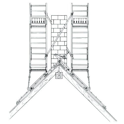  Alu-Dachkamingerüst Alu-Dachkamingerüst müba-Aluminium-Dachkamingerüst Typ DK 4, zweiseitig aufgebaut mit vier Arbeitsbühnen 12444669