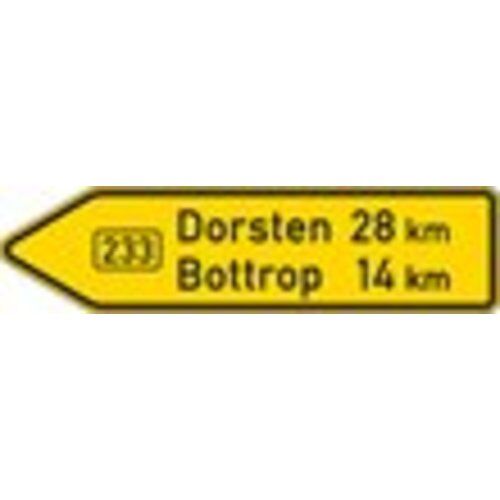  Pfeilwegweiser Verkehrszeichen 415-10 Pfeilwegweiser auf Bundesstraßen, linksw., 600x2000 mm, RA2, Alu 2 mm 12360010
