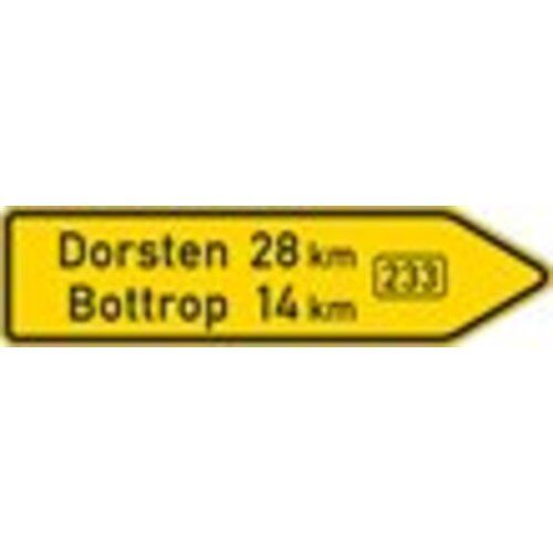  Pfeilwegweiser Verkehrszeichen 415-20 Pfeilwegweiser auf Bundesstraßen, rechtsw., 600x2250 mm, RA1, Alu 2 mm 12360050