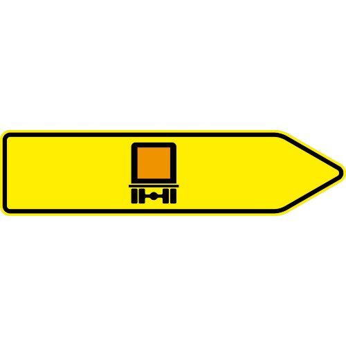  Pfeilwegweiser Verkehrszeichen 421-21 Pfeilwegweiser f. kennzeichnungspfl. Fahrzeuge m. gefährl. Gütern, rechtsweis. 350x1250 mm, Alu 2 mm, RA2 12360037