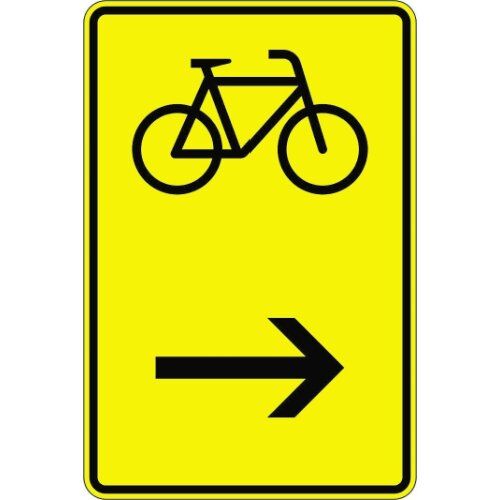  Verkehrsschilder und Straßenschilder ADCO Verkehrszeichen 422-26 Wegweiser f. Radverkehr, hier rechts 630x420 mm, Alu 2 mm, RA2 12355893
