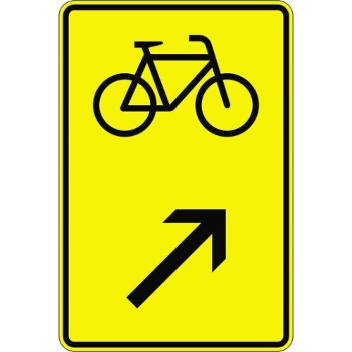  Richtzeichen Verkehrszeichen 422-27 Wegweiser f. Radverkehr, rechts einordnen 630x420 mm, Alu 3 mm, RA2 12359865