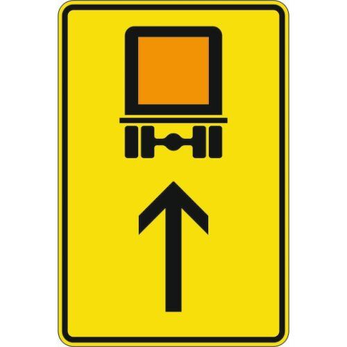  Richtzeichen Verkehrszeichen 422-32 Wegweiser f. kennzeichnungspfl. Fahrzeuge m. gefährl. Gütern, geradeaus 1260x840 mm, Alu 3 mm, RA2 12359863
