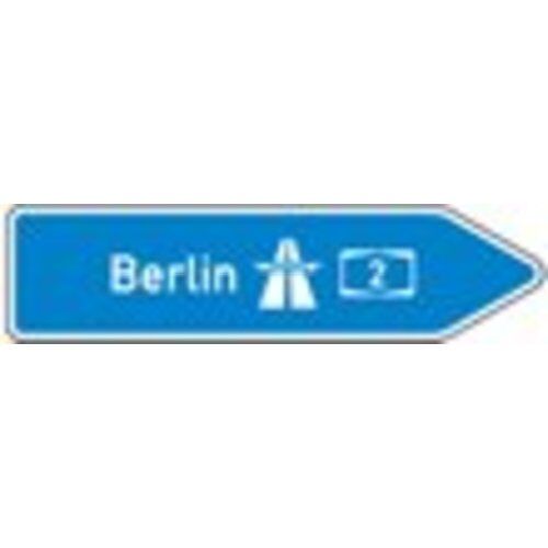  Pfeilwegweiser Verkehrszeichen 430-20 Pfeilwegweiser zur Autobahn, rechtsweis., 450x2250 mm, Alu 2 mm, RA1 12360118