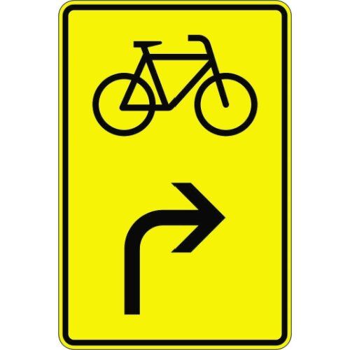  Richtzeichen Verkehrszeichen 442-23 Vorwegweiser f. Radverkehr, rechtsw., 630x420mm, Alu 2mm, RA1 12358976