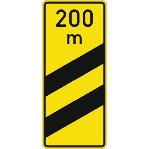  Richtzeichen Verkehrszeichen 450-54 Ankündigungsbake gelb-schwarz zweistreifig 1500x650mm, Alu 3mm, RA3 12359117