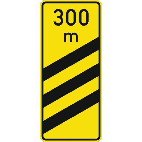  Richtzeichen Verkehrszeichen 450-55 Ankündigungsbake gelb-schwarz dreistreifig 1500x650mm, Alu 3mm, RA3 12359846