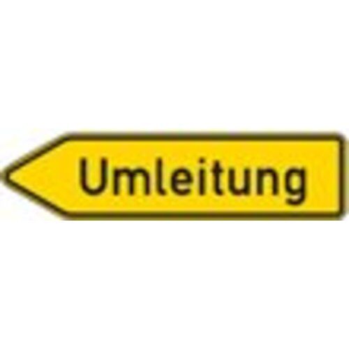  Richtzeichen Verkehrszeichen 454-10 Pfeilwegweiser Umleitung linksw. 350x1250mm, Alu 2mm, RA1 12359407