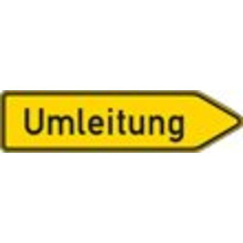  Richtzeichen Verkehrszeichen 454-20 Pfeilwegweiser Umleitung rechtsw.  350x1250mm, Alu 2mm, RA1 12359698