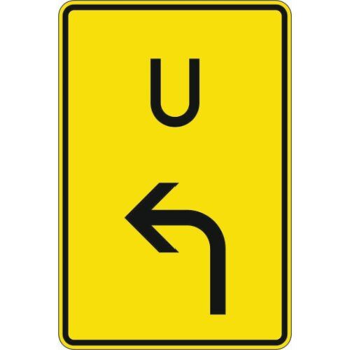  Richtzeichen Verkehrszeichen 455-1-10 Ankündigung od. Fortsetzung d. Umleitung, Vorankündigung links 630x420 mm, Alu 2 mm, RA3 12359116