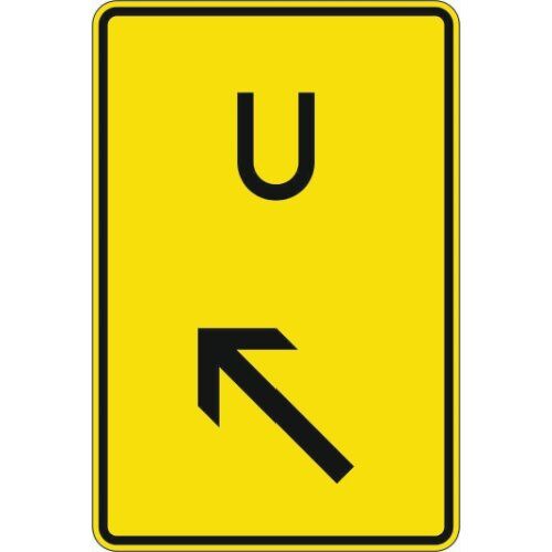  Richtzeichen Verkehrszeichen 455-1-12 Ankündigung od. Fortsetzung d. Umleitung, links einordnen 900x600 mm, Alu 2 mm, RA3 12359548