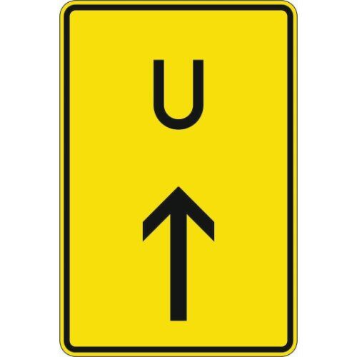  Richtzeichen Verkehrszeichen 455-1-30 Ankündigung od. Fortsetzung d. Umleitung, Vorankündigung geradeaus 630x420 mm, Alu 3 mm, RA2 12359109