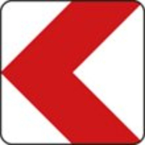  Richtzeichen Verkehrszeichen 625-10 Richtungstafel in Kurven, linksw. 500x500mm, Alu 2mm, RA2 12359676