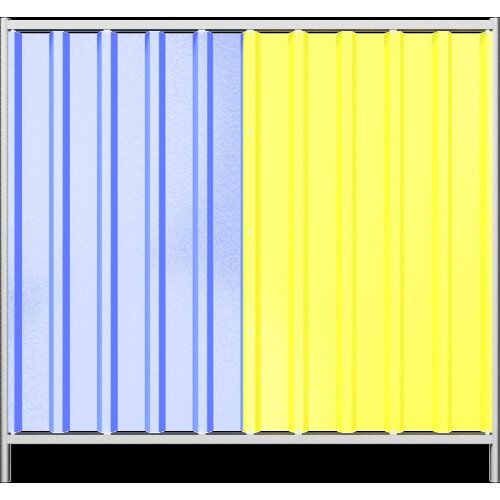  Trapezzäune Schake Mobilzaun Trapez, Blechbeschichtung: blau / gelb, Höhe: 2,0 m 12450328