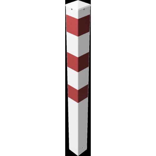  Absperrpfosten Ø 89 mm bis Ø 273 mm Schake Absperrpfosten 100x100x3, 1250mm, zum Einbetonieren, ohne Öse, weiß/rot 12450544