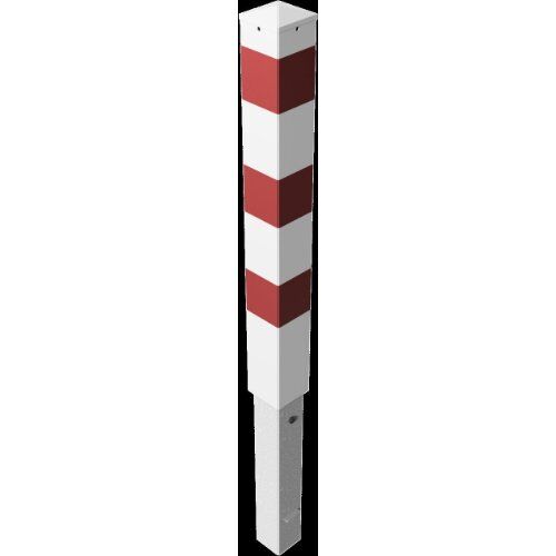  Absperrpfosten Ø 89 mm bis Ø 273 mm Schake Absperrpfosten 100x100x3mm, ohne Öse, weiß/rot 12450552