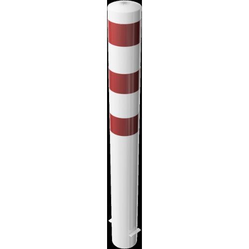  Absperrpfosten Ø 89 mm bis Ø 273 mm Schake Stahlrohrpoller Ø 152 x 3,2, 1500mm, zum Einbetonieren, weiß/rot 12450591