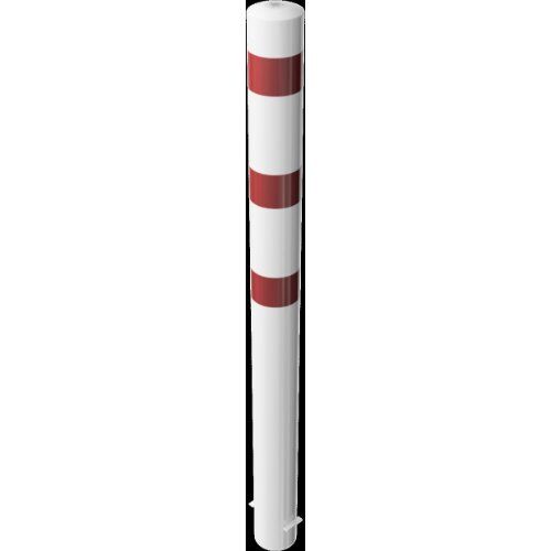  Absperrpfosten Ø 89 mm bis Ø 273 mm Schake Stahlrohrpoller Ø 152 x 3,2, 2000mm, zum Einbetonieren, weiß/rot 12450590