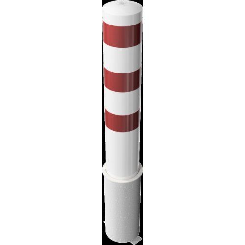 Absperrpfosten Ø 89 mm bis Ø 273 mm Schake Stahlrohrpoller Ø 193 x 3,6, 1500mm, weiß/rot 12450597