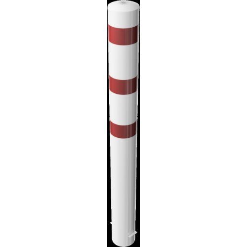  Absperrpfosten Ø 89 mm bis Ø 273 mm Schake Stahlrohrpoller Ø 193 x 3,6, 2000mm, zum Einbetonieren, weiß/rot 12450584