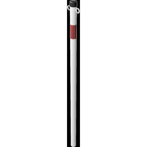  Absperrpfosten Ø 42 mm bis Ø 60 mm Schake Absperrpfosten Ø 42x2,5, zum Einbetonieren, mit 2 Ösen, weiß/rot 12450679