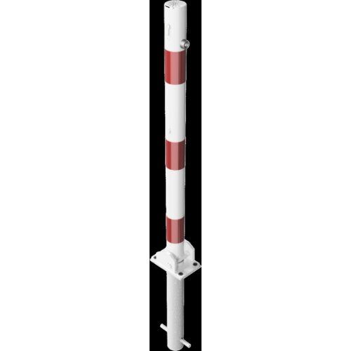  Absperrpfosten Ø 42 mm bis Ø 60 mm Schake Absperrpfosten Ø 60x2,5, zum Einbetonieren, ohne Öse, weiß/rot 12450623
