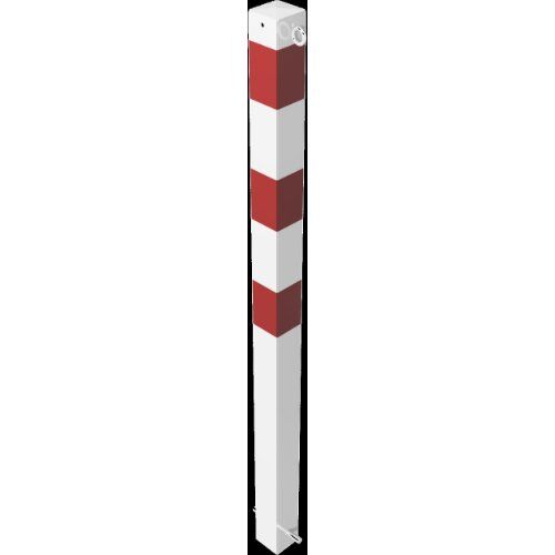  Absperrpfosten 70 mm x 70 mm Schake Absperrpfosten, 70x70, zum Einbetonieren, mit 1 Öse, weiß/rot 12450509