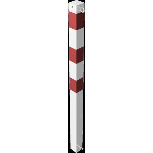  Absperrpfosten 70 mm x 70 mm Schake Absperrpfosten, 70x70, zum Einbetonieren, mit 2 Ösen, weiß/rot 12450480