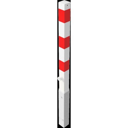  Absperrpfosten 70 mm x 70 mm Schake Feuerwehrpfosten, 70x70, mit 1 Öse, weiß/rot 12450533