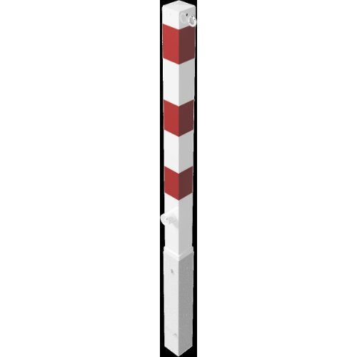  Absperrpfosten 70 mm x 70 mm Schake Feuerwehrpfosten, 70x70, mit 2 Ösen, weiß/rot 12450535