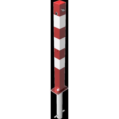  Absperrpfosten 70 mm x 70 mm Schake Absperrpfosten, 70x70, zum Einbetonieren, ohne Öse, weiß/rot 12450519