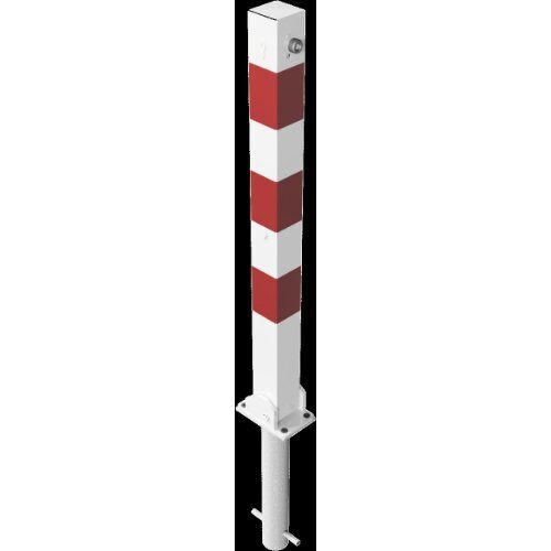  Absperrpfosten 70 mm x 70 mm Schake Absperrpfosten, 70x70, zum Einbetonieren, ohne Öse, weiß/rot 12450518