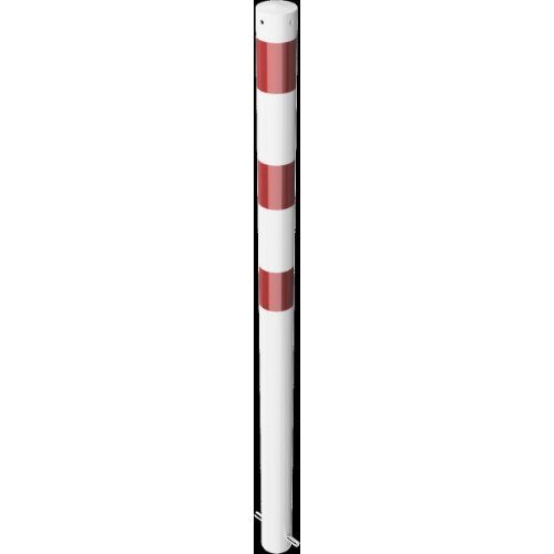  Absperrpfosten Ø 76 mm Schake Absperrpfosten Ø 76 x 2,6, zum Einbetonieren, ohne Öse, weiß/rot 12450707
