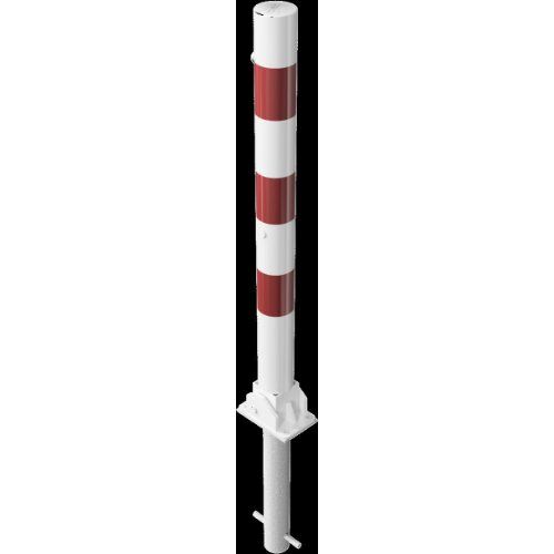  Absperrpfosten Ø 76 mm Schake Absperrpfosten Ø 76 x 2,6, zum Einbetonieren, ohne Öse, weiß/rot 12450695