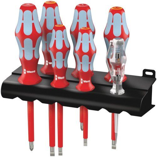  Kraftform Edelstahl Schraubendreher VDE 3160 i/7 Schraubendrehersatz, Edelstahl + Rack, 7-teilig 12453189